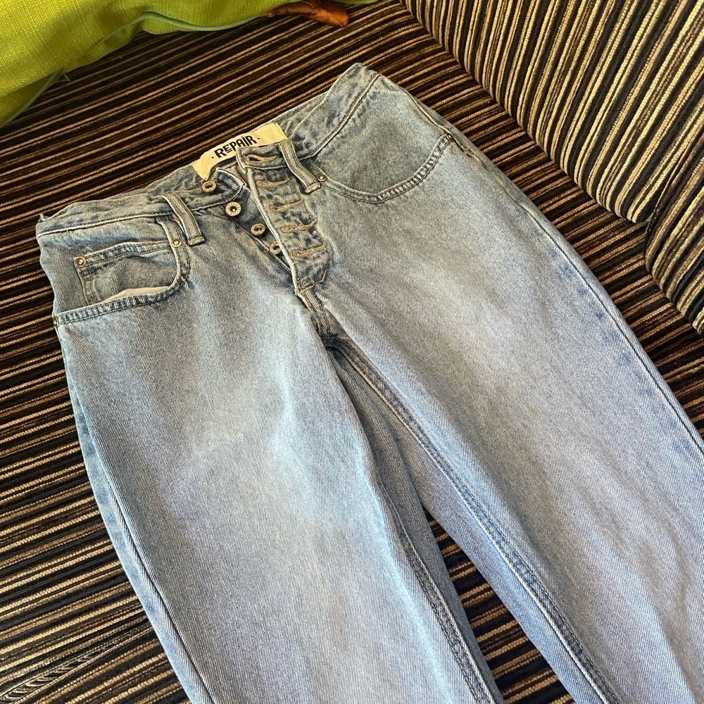 Women's Blue Denim Jeans by REPAIR - Picture 4 of 8